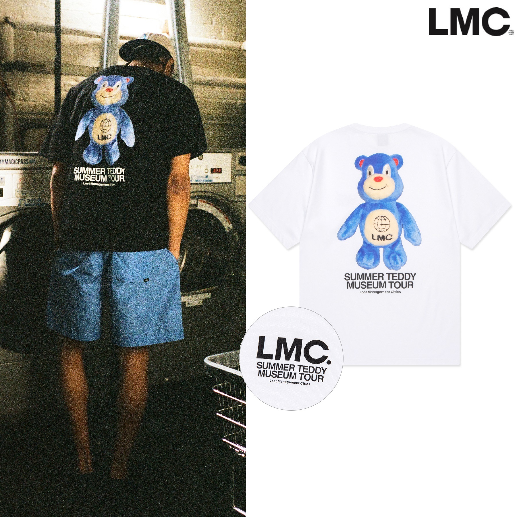 24S/S SUMMER TEDDY MUSEUM TOUR TEE 2色 新商品 新学期 韓国人気 韓国ファッション 男女共用 カップルアイテム ストリートファッション 夏ファッション