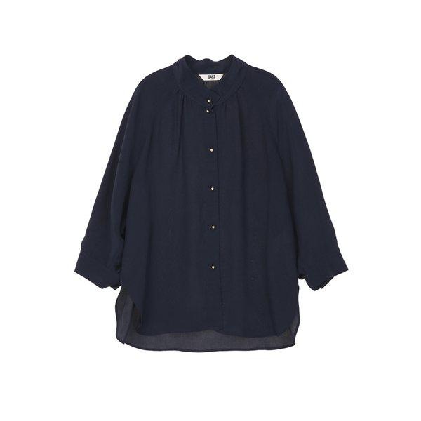 [26SS] グレイッシュネイビー ソリッド ブラウス DLBL6B306N5