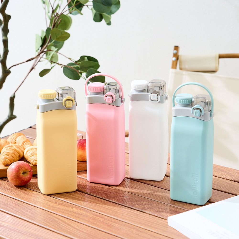 [Lolliroll] ロリロール 折りたたみ式 シリコン 水筒 水筒 600ml 4種 択1