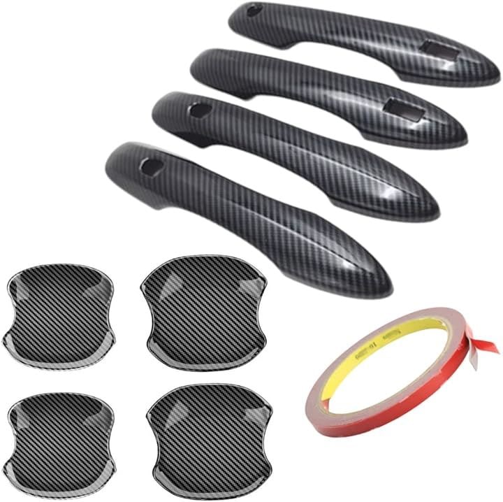 新型 シエンタ 10系 対応 ドアハンドルカバー プロテクター セット 予備の車両用両面テープ付( カーボン)