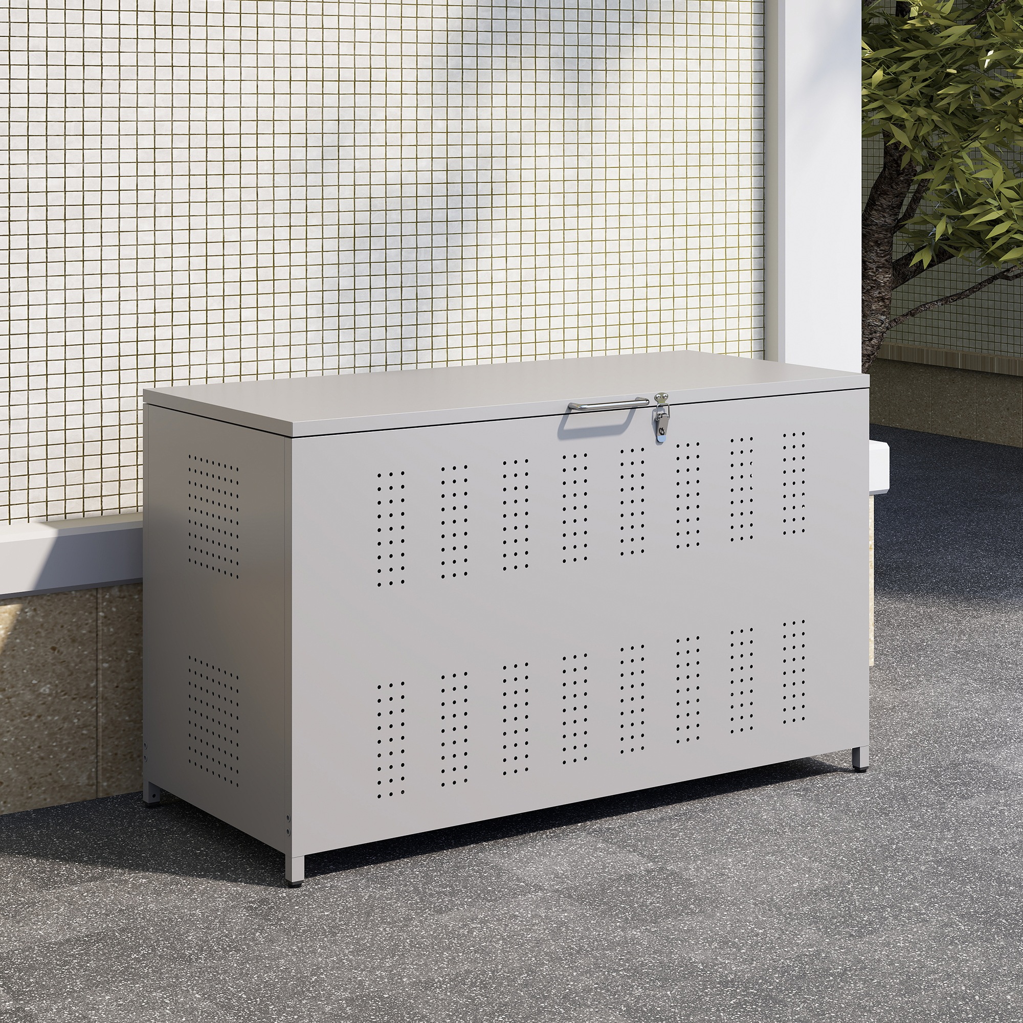 【迅速な出荷/2105】屋外ゴミ収納庫 ゴミ箱 屋外 ゴミ収集ボックス ごみ集積所 大容量 カラスよけ 野良猫対策 ゴミ荒らし防止 庭用可能 容量350L