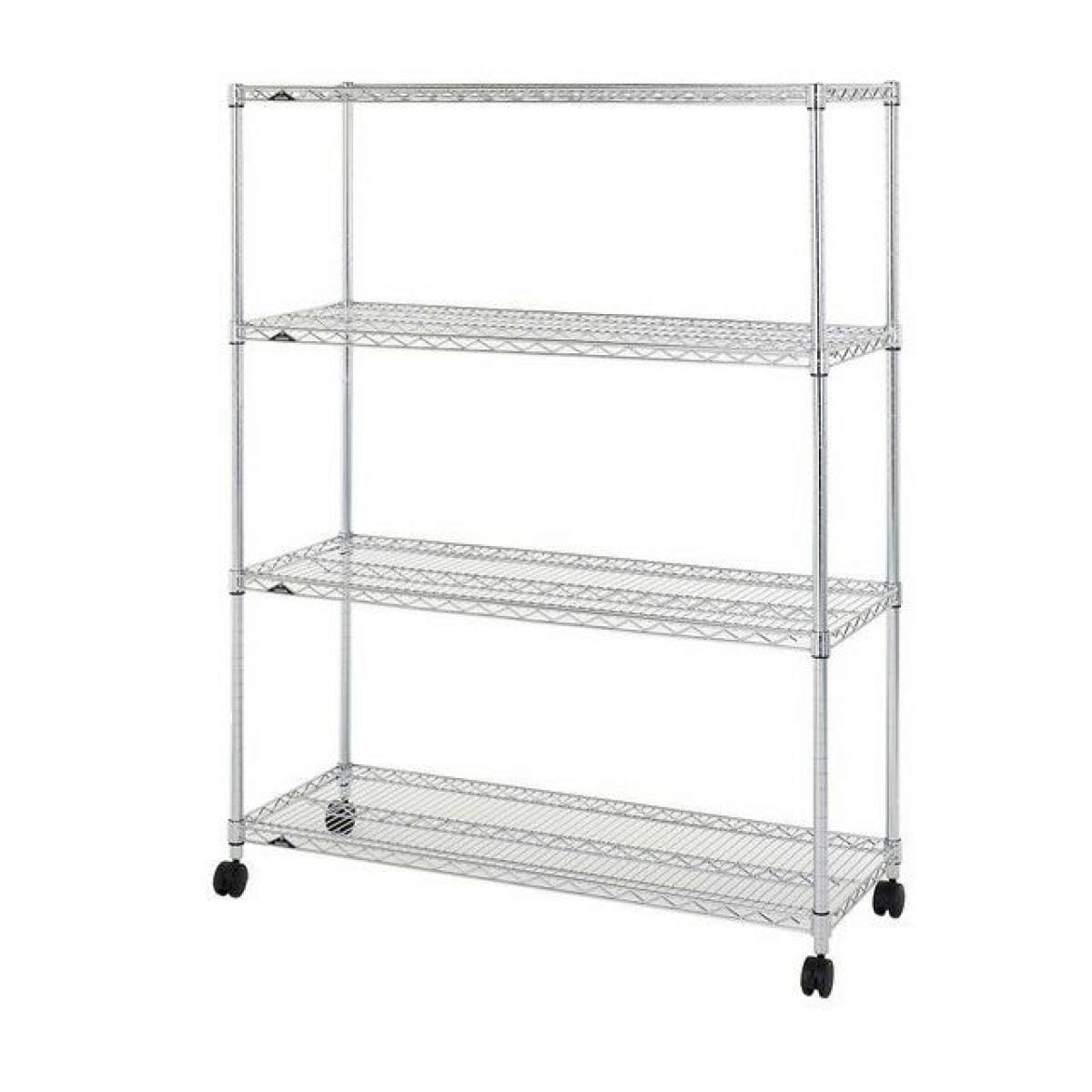 ドウシシャ(Doshisha) ルミナス レギュラーシリーズ ポール径25mm フリーラック シルバー 4段 幅121.5×奥行46×高さ156.5cm NLH1215-4