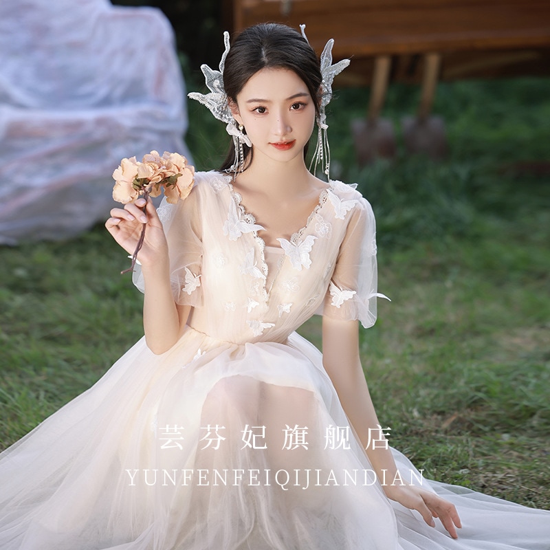 夏の女性用イブニングドレス高級ニッチ大人セレモニードレス登録ドレス宴会ホスト