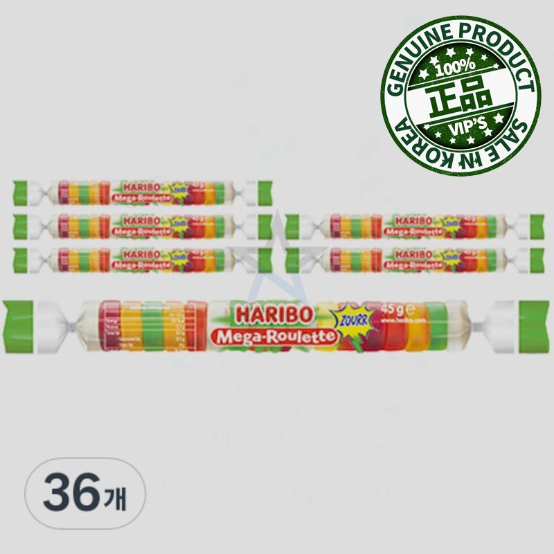 ハリボー メガルーレットサワーゼリー 45g 36個