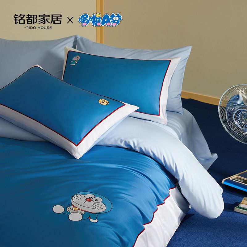 铭都 & ドラえもんベッド4点セット100本綿シーツ布団ベッド用品-ドラえもんの休日 12,566円