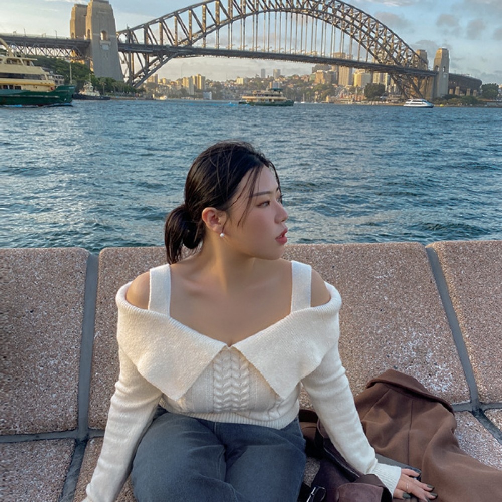 (JSTYLEのイーブレット) イーブレットバイメルオフショルダーカラーニット Jスタイル