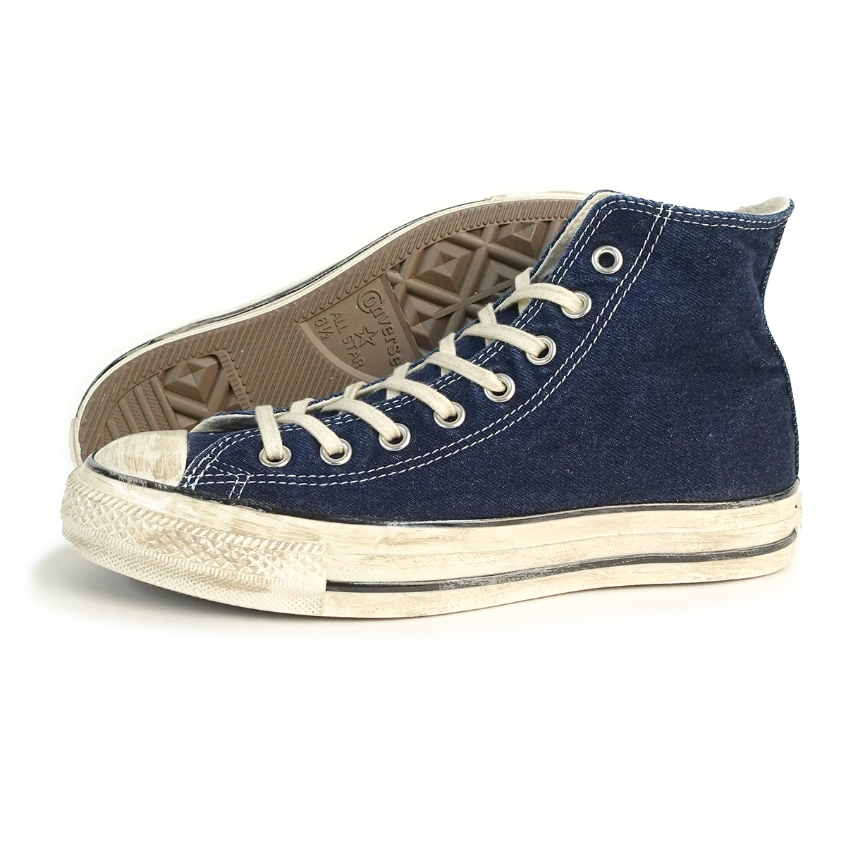 スニーカー ハイカット オールスター エイジド フェイデッドデニム AG HI ネイビー