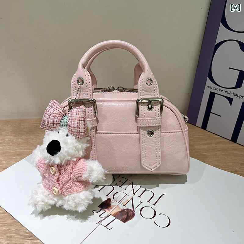 レディース　バッグ　カジュアル Lemandos キャンディーカラー ベルトバックル ハンドヘルド ボウリング バッグ 女性 2025 春夏 ファッション ショルダー メッセンジャーバッグ 5,630円