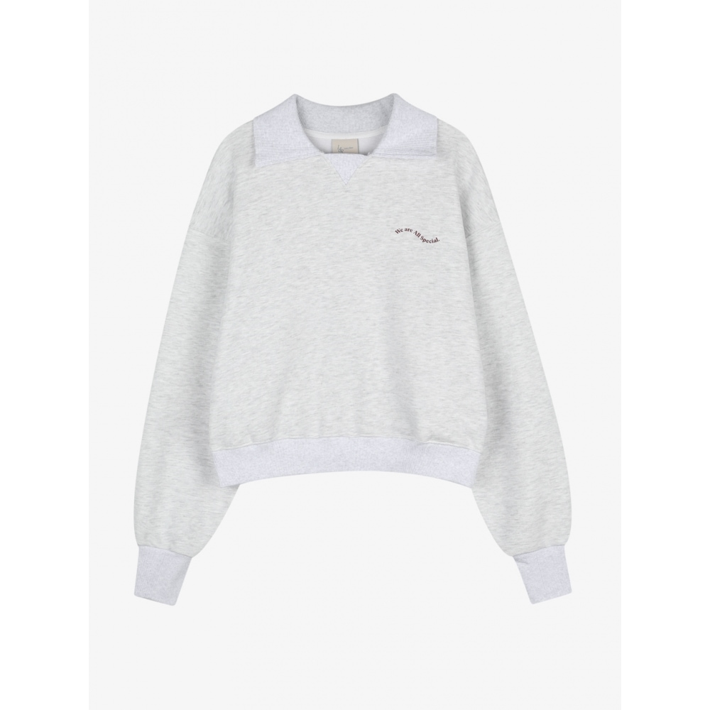 LOSSYROW ウェーブカラー スウェットシャツ ホワイト メランジ 9,448円