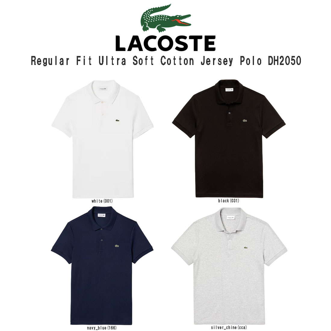 ラコステLACOSTE ポロシャツ レギュラーフィット テニス ゴルフ メンズ 男性 半袖 Regular Fit Ultra Soft Cotton Jersey Polo DH2050