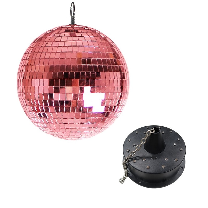 Patymo ミラーボール 30cm ピンク(光る回転モーター付き) 【 宴会グッズ パーティー演出用品 雑貨 ビアガーデン ライト ディスコ ダンス パーティーグッズ パーティー用品 盛り上げグッズ
