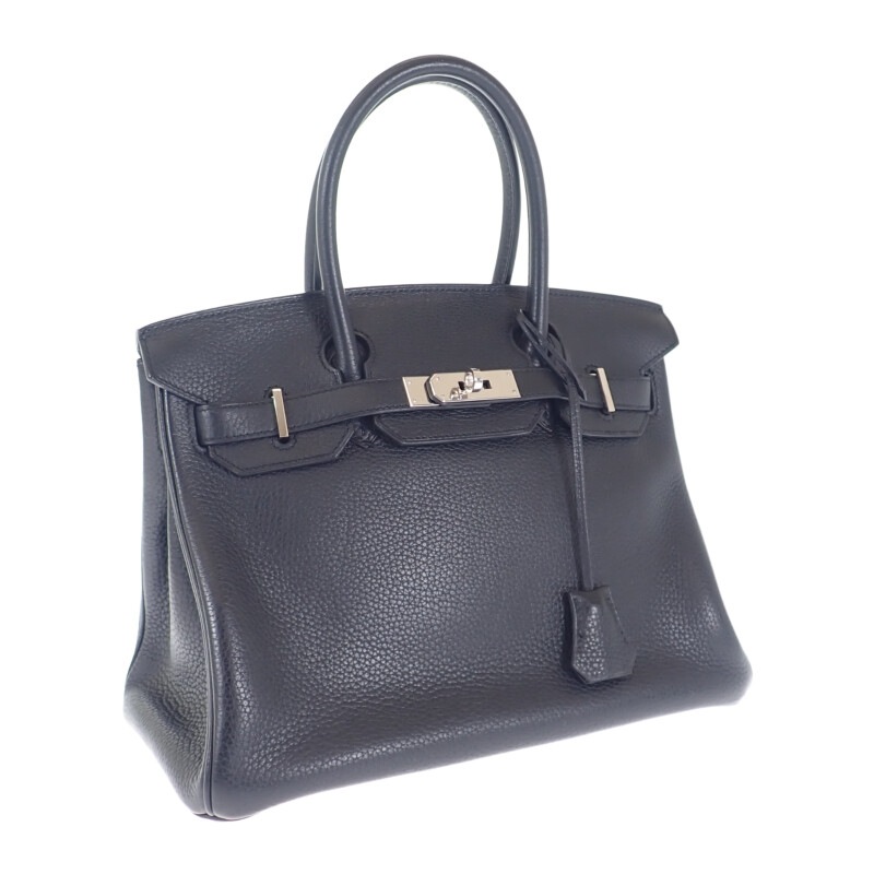 【ABランク】 バーキン 30 ハンドバッグ トリヨンクレマンス ブラック X(2016年)刻印 シルバー金具 レディース【ISEYA】