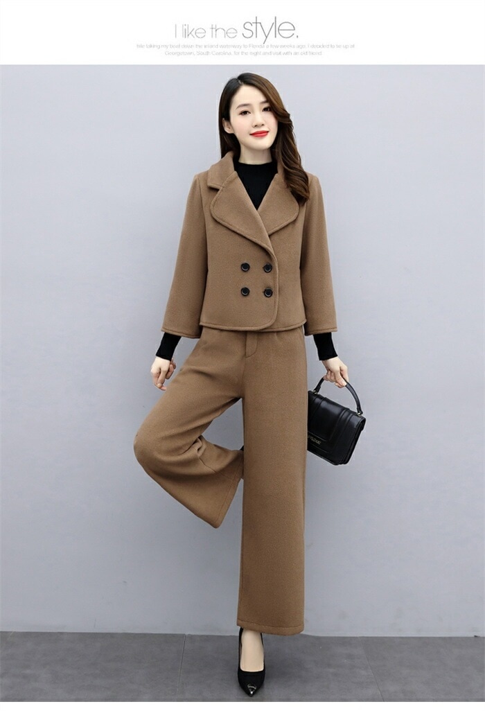 季節限定パンツスーツ セットアップ レディース 2点セット スーツ ジャケット ワイドパンツ スーツジャケット パンツ セットアップ 春 秋 冬 ビジネススーツ トレンド感 着痩せ シンプル カジュア