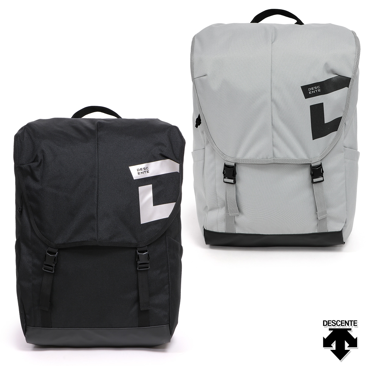 FLAP BACKPACK メンズ/レディース/中学生/高校生/大学生 ブラック/グレー DMARJA16