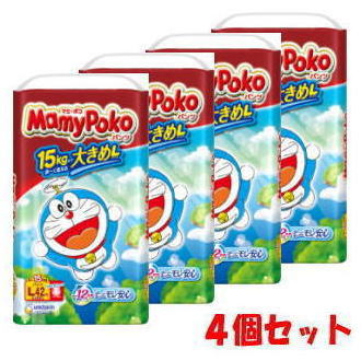 【4個セット】ユニ・チャーム マミーポコ パンツ ドラえもん Lサイズ 42枚×4個