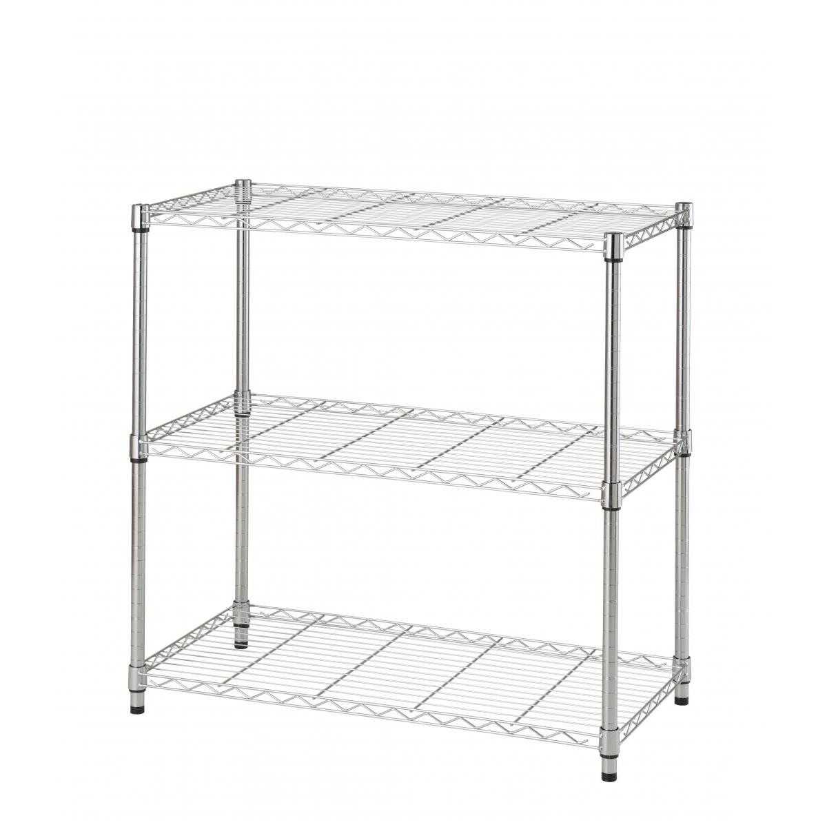 ドウシシャ システムワイヤーラック 3段 90W SW25-90903 幅91.5cmx奥行46cmx高さ90cm 可動棚 ラック 収納 スチールラック