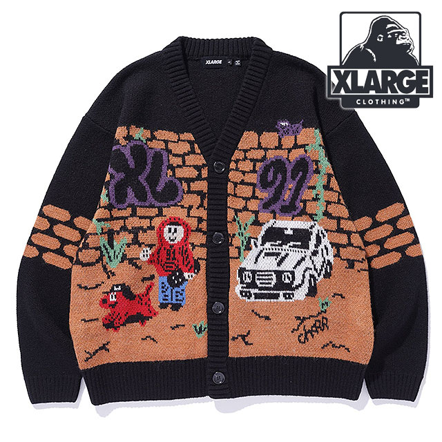 ボーイ ニットカーディガン [101244015007] BOY KNIT CARDIGAN メンズ x-large エックスラージ トップス Vネック BLACK 12,705円