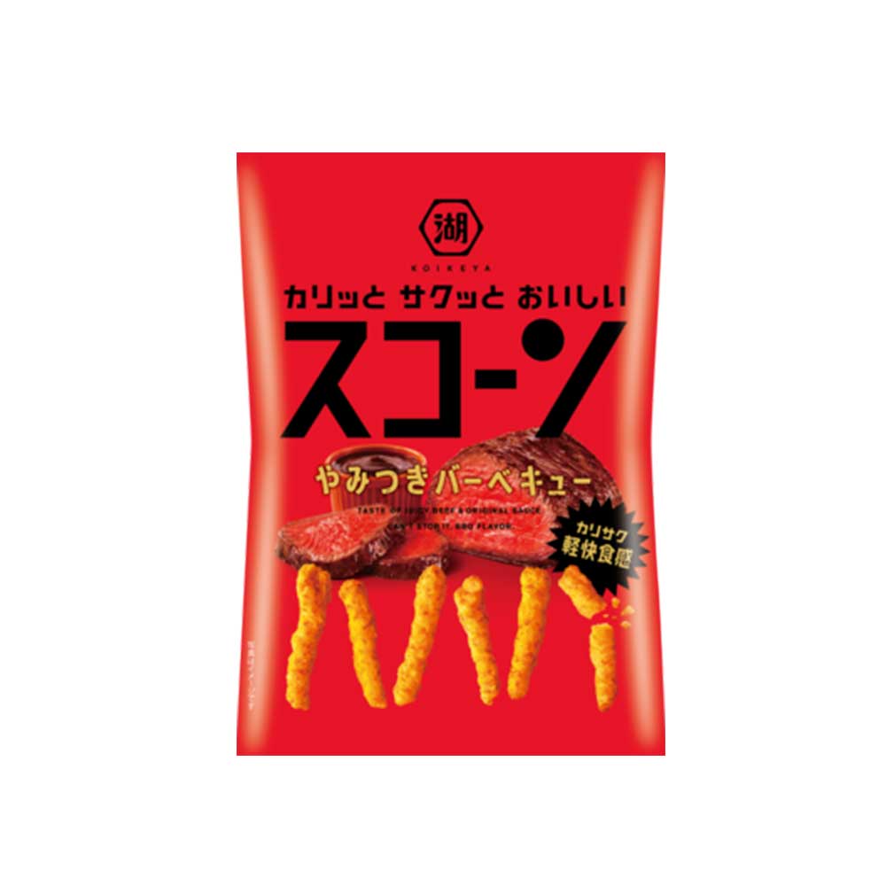 【送料無料】湖池屋 スコーン やみつきバーベキュー 78g36個/3ケース