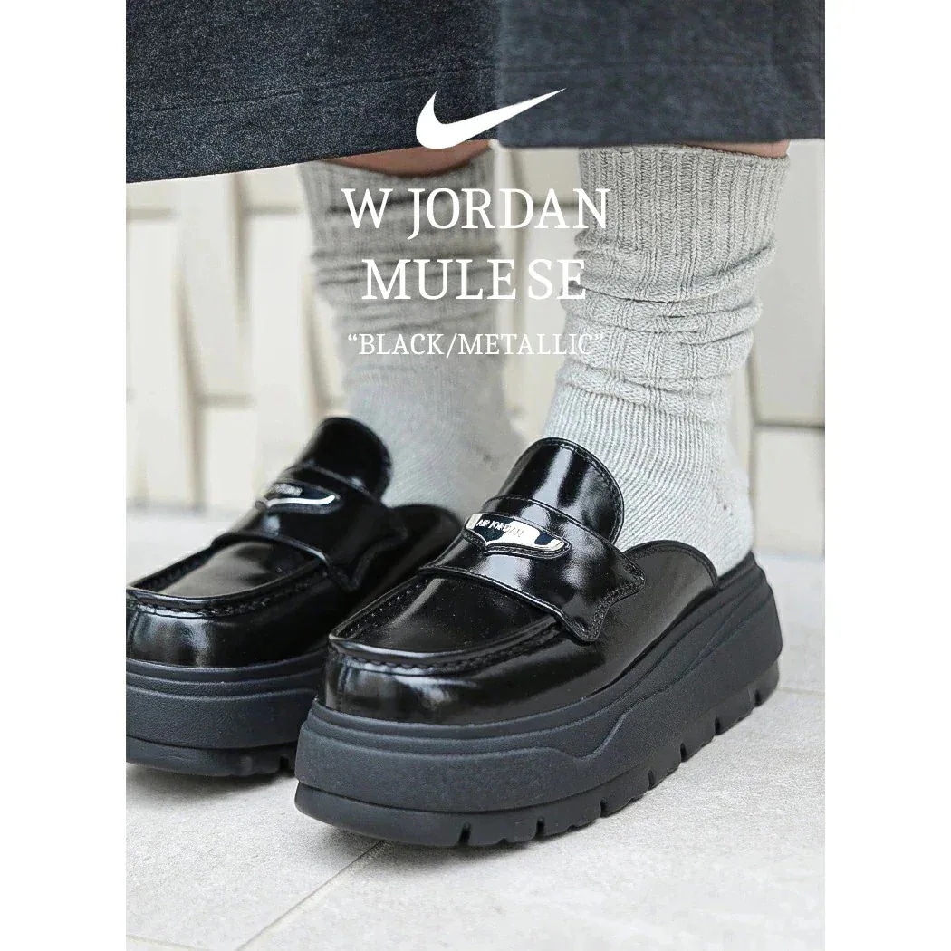 NIKE ナイキ ウィメンズ ジョーダン ミュール サンダル ローファー W JORDAN MULE SE BLACK/METALLIC ( ブラック 黒 厚底 レザー レディース HJ4292-00