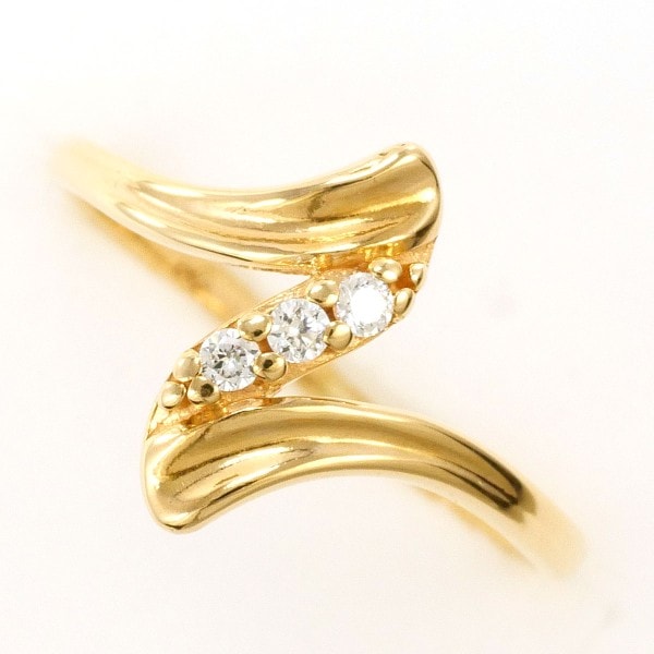 K9YG リング 指輪 5号 ジルコニア 総重量約0.7g ジュエリー 中古