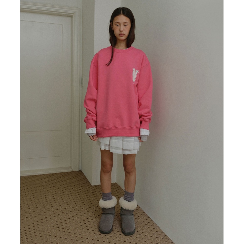 NOCONTENTエンプリントスウェットシャツ_ピンク