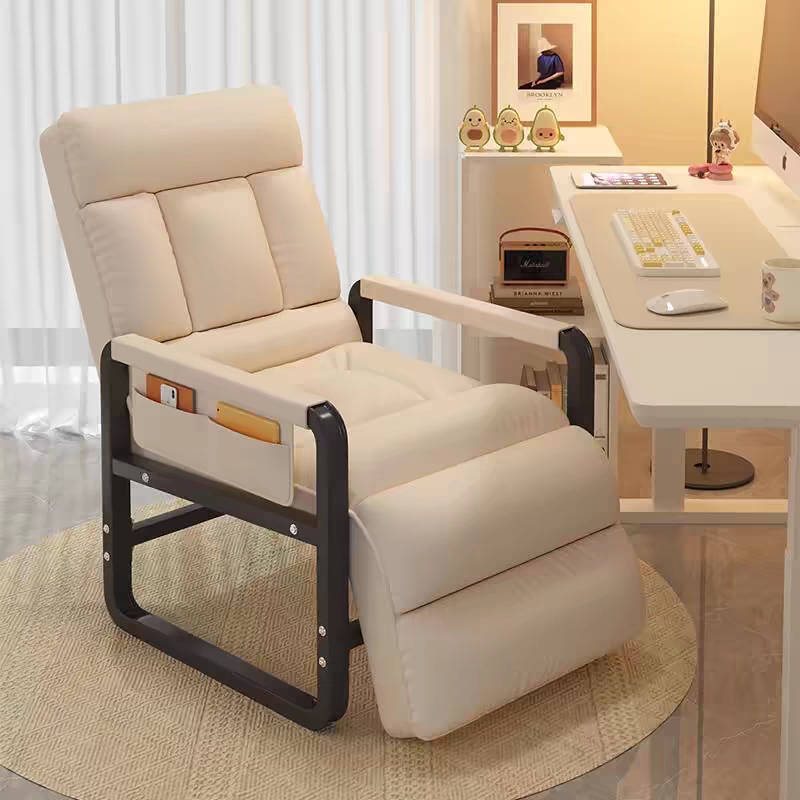 コンピューターチェアオフィスランチブレークはシングルオフィスチェアを横にすることができますホーム快適なスイベルチェアソファレイジーラウンジチェア