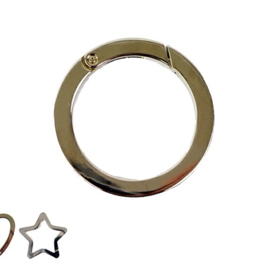 カラビナ キーホルダー カラビナフック おしゃれ キャストカラビナ 大 1000個 セット メンズ/レディース シルバー 丸カラビナ キーリング ハート スター 星 アクセサリー 鍵 金具 パーツ 部