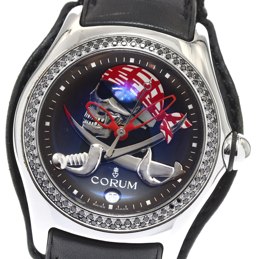 コルム CORUM 082.157.49 バブル プライベティア ブラックダイヤベゼル 自動巻き メンズ 保証書付き_911546【中古】