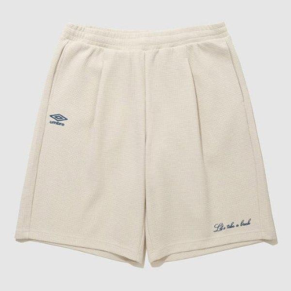 パンツ KQF UQ221CHP47-OBE レイトチェックアウトワッフル5.5部バミューダパンツ/OATMEAL BEIGE