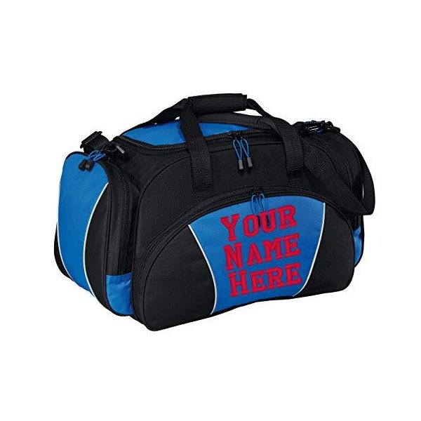Personalized Monogrammed Gym Duffel Bag with Custom Text Metro Travel Bag with Customizable Embroi