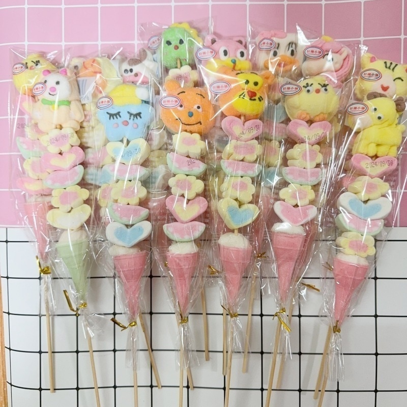 【2枚購入で 3oo円OFF】漫画串 30g 砂糖漬けホーズ串 マシュマロ ロリポップ グミ 子供用キャンディ クリエイティブ