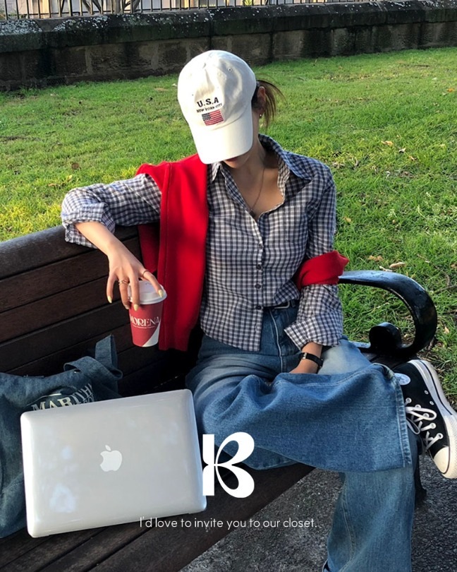 [MADE] ピッピ スリムチェックシャツ・ブラウス bs1176