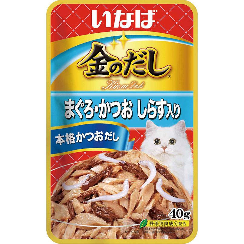 （まとめ買い）金のだしパウチ まぐろ/かつお しらす入り 40g 猫用フード [x48]