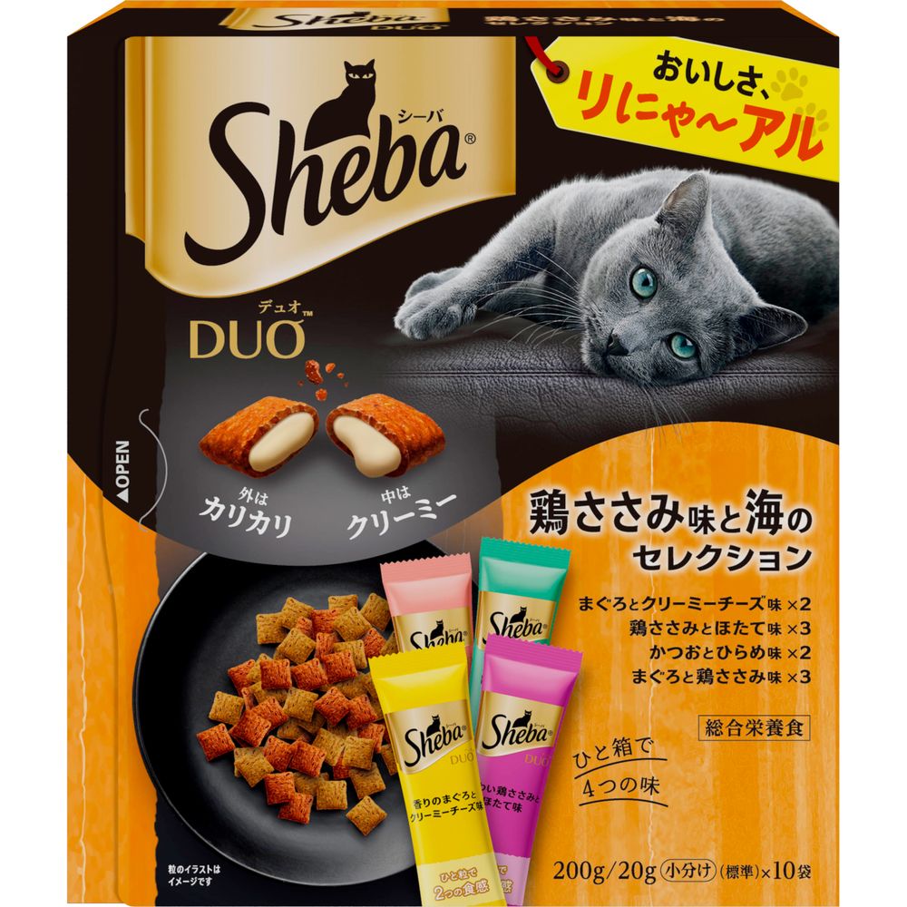 （まとめ買い）マース シーバ デュオ 鶏ささみ味と海のセレクション 200g 猫用フード [x8]