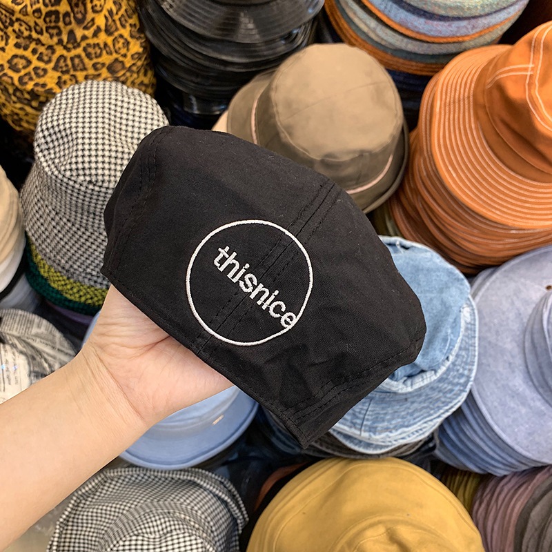 帽子 レディース Uvカット ハット Thisnice文字刺繡ベレー帽韓国語版ins野生の西洋の装飾