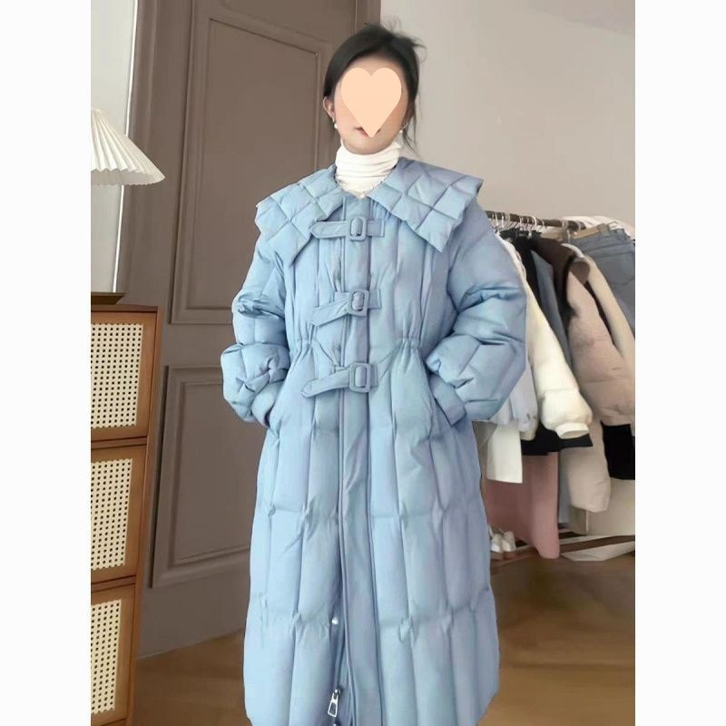 高級感のあるラージサイズの韓係長小香風保温ダウンジャケット女