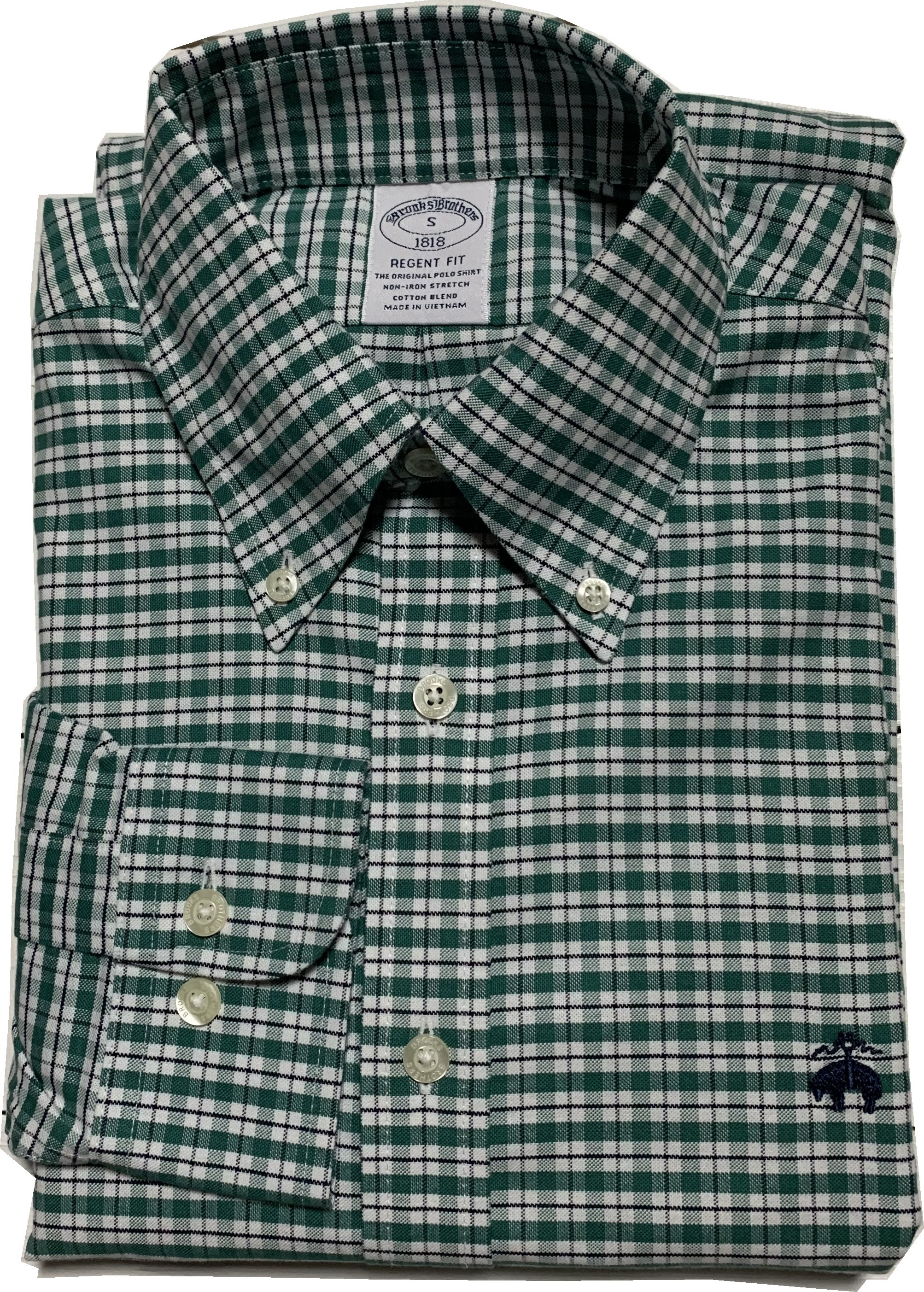 長袖 ワンポイント ボタンダウンシャツ チェック グリーン メンズ Brooks Brothers BB2-057長袖シャツ