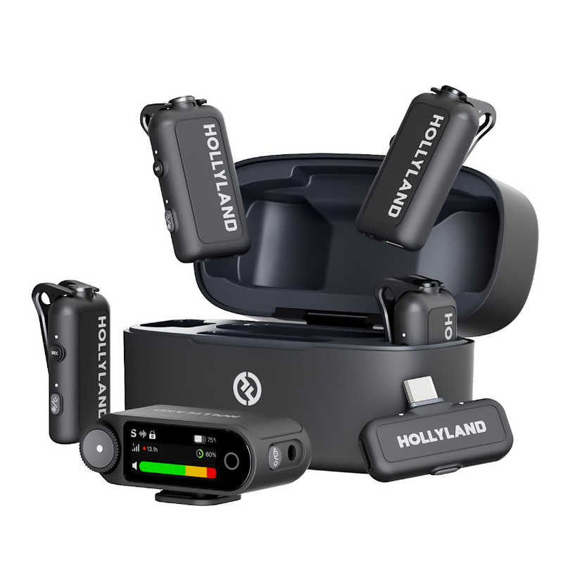 HOLLYLAND　LARK MAX 2 Combo(4人用)(スペースグレーカメラレシーバー＋USB-Cレシーバー付)ワイヤレスマイク　LARK-MAX2-Combo