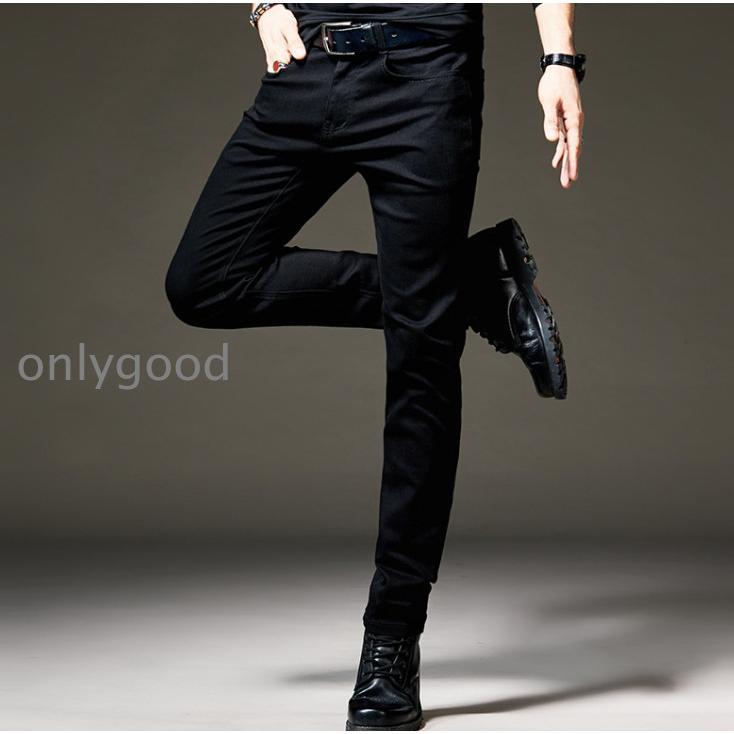 スキニー デニム メンズ ストレッチ カジュアル ジーンズ スリムパンツ 美シルエット 黒 ブラック 春 秋冬