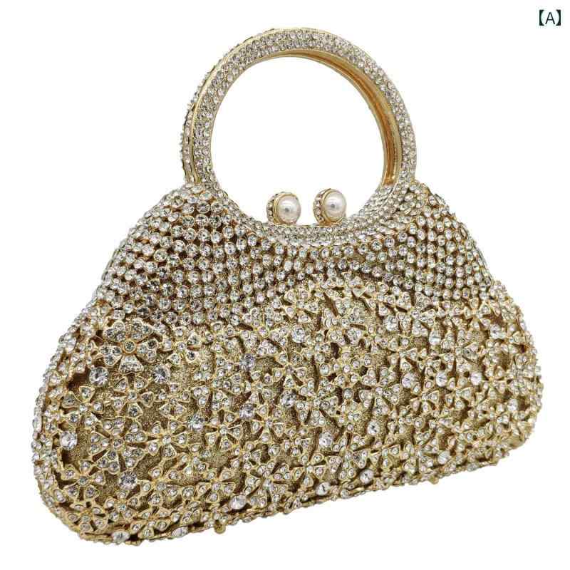 パーティーバッグ レディース 華やか リトル デイジー クロス ボディバッグ クロスボーダー ディナー パール 象嵌 ハンドバック ラインストーン バンケット