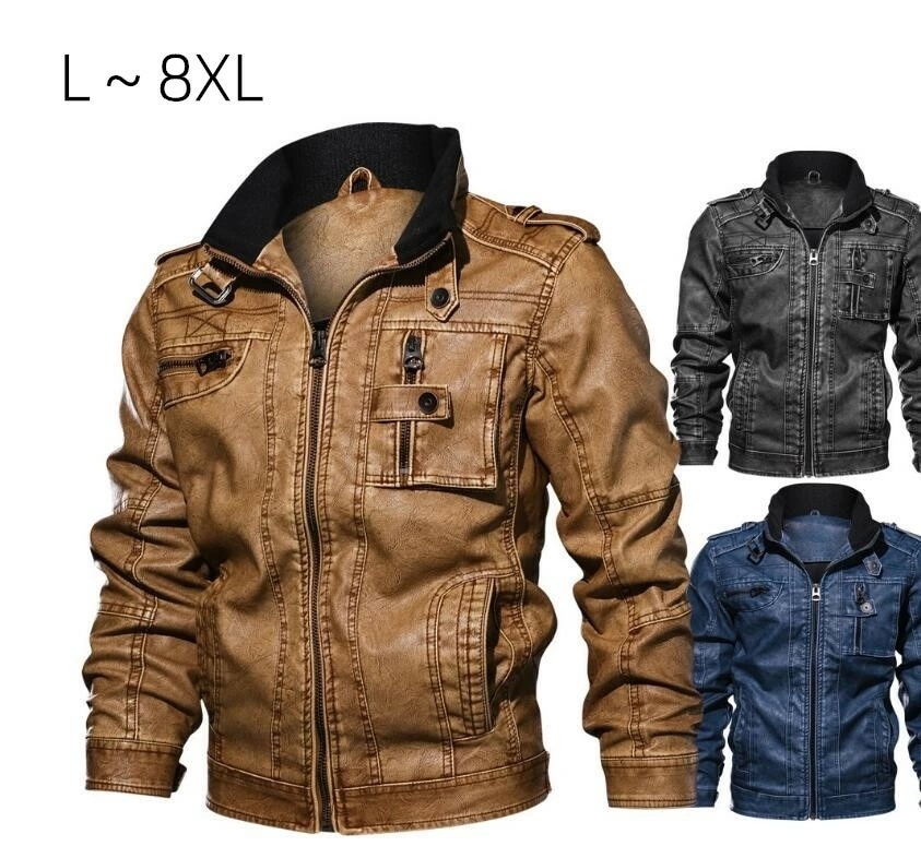 【期間限定！】ライダースジャケット メンズ レザージャケット バイク コート スエード ジャケット 秋 冬 ブルゾン メンズかっこいいアウター 大きいサイズ PU ジャケット L-8XL