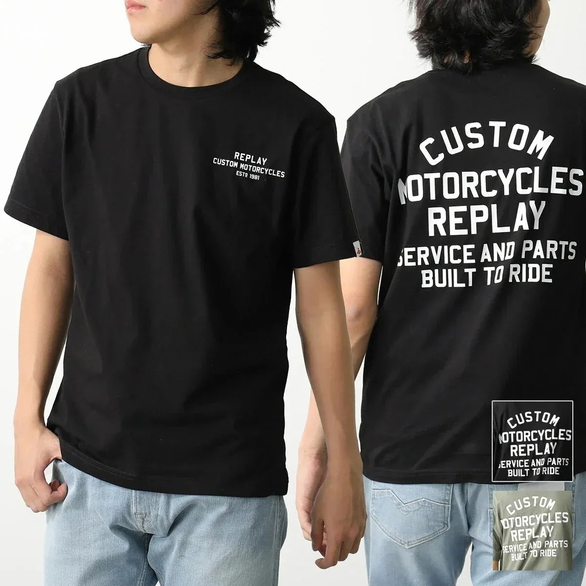 REPLAY リプレイ Tシャツ M3050 2660 メンズ 半袖 カットソー コットンジャージー レギュラーフィット バックプリント クルーネック カラー2