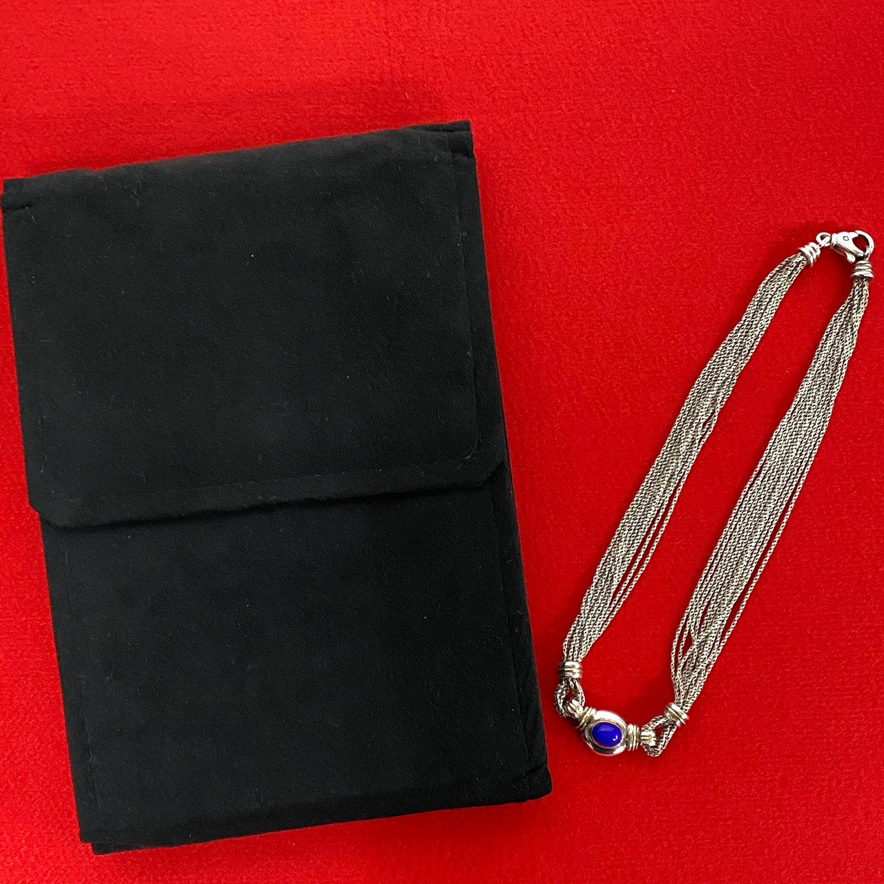 ヴィンテージネックレス シルバー925 ラピスラズリ K14 シルバー 60919