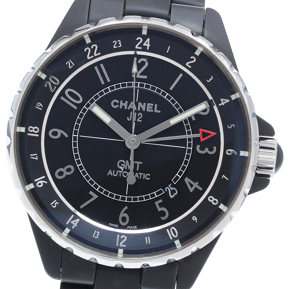 シャネル CHANEL H3101 J12 GMT マットブラック 自動巻き メンズ 良品 保証書付き_932383【中古】