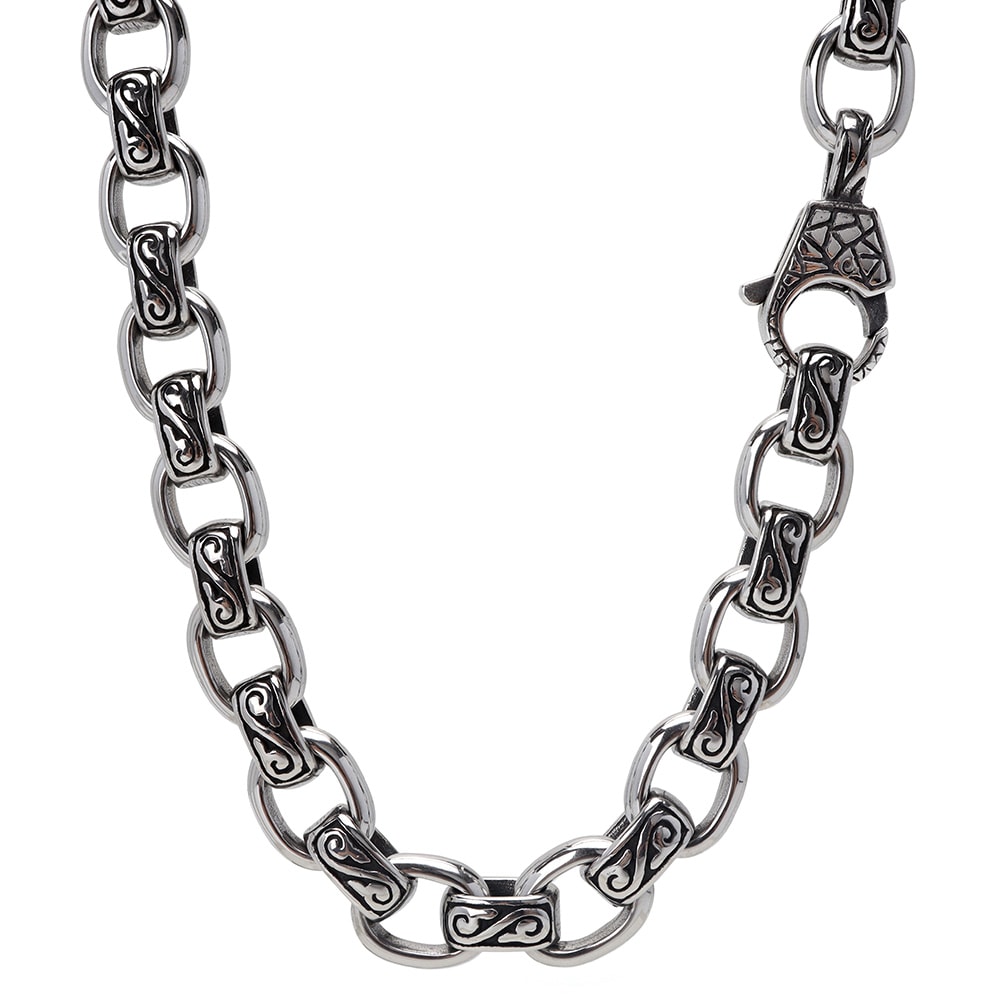 ステンレス 唐草チェーンネックレス [n820]