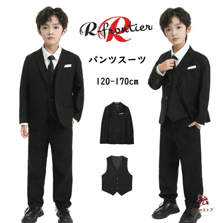 卒業式 男の子 卒服 韓国 制服 小学生 160cm 黒 b体 なんちゃって制服 2点セット ブレザー 入学式 パンツ ピアノ発表会 入園式 ゆったり 子供 フォ