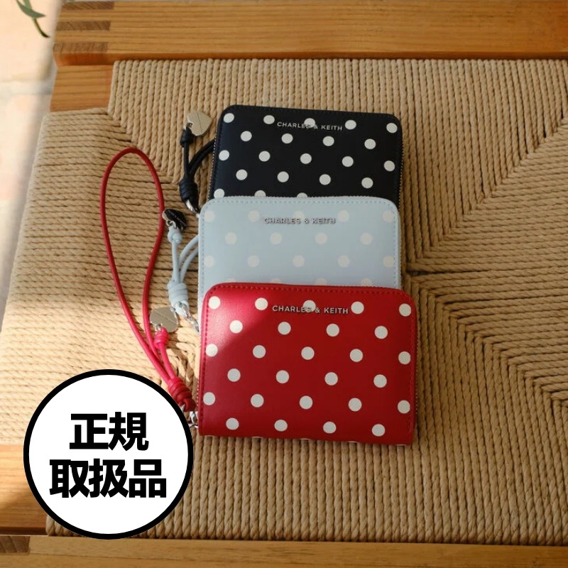 【CHARLES&KEITH】シアナ ポルカドット リストレット Sianna Polka-Dot Wristlet ミニポーチ リストレット ポーチ 小物入れ 正規取扱品