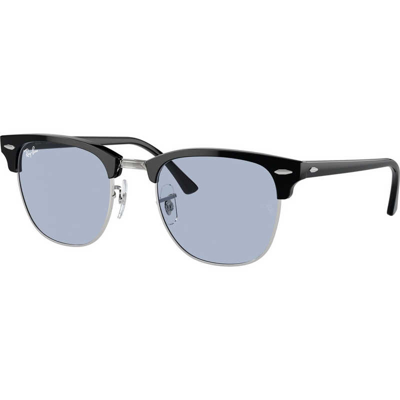 レイバン　RayBan サングラス CLUBMASTER WASHED LENSES 51mm シルバー上にブラック/ブルー　0RB3016 135464(51)