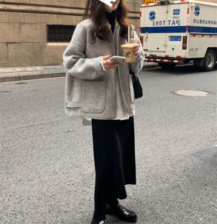 INSスタイル 長袖 コート トップス 怠惰な風 スリム 快適である トレンド 2022秋冬 新作 ゆったりする 厚手