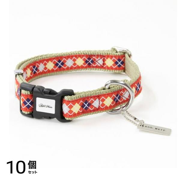 ペティオ アドメイト アーガイルカラー M 中型犬用首輪 レッド 1本入 (A57111) 10個セット